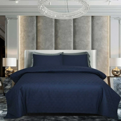 Комплект постельного белья семейный Pappel Jacquard Blue cube dot