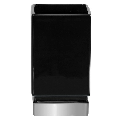 Стакан для зубных щеток Spirella Roma, черный с серебром