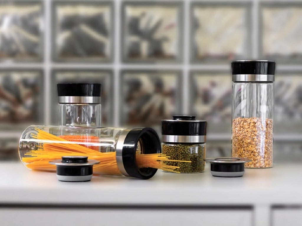 Стеклянные банки для хранения сыпучих продуктов Hausmann