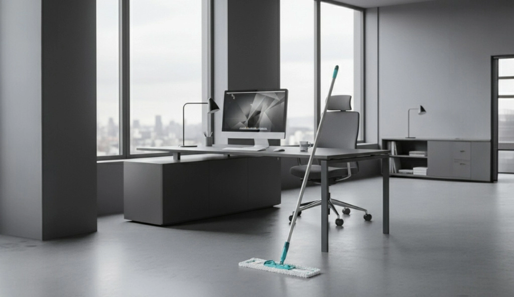 Швабра для офиса с длинной металлической ручкой Leifheit Hausrein арт. 55045