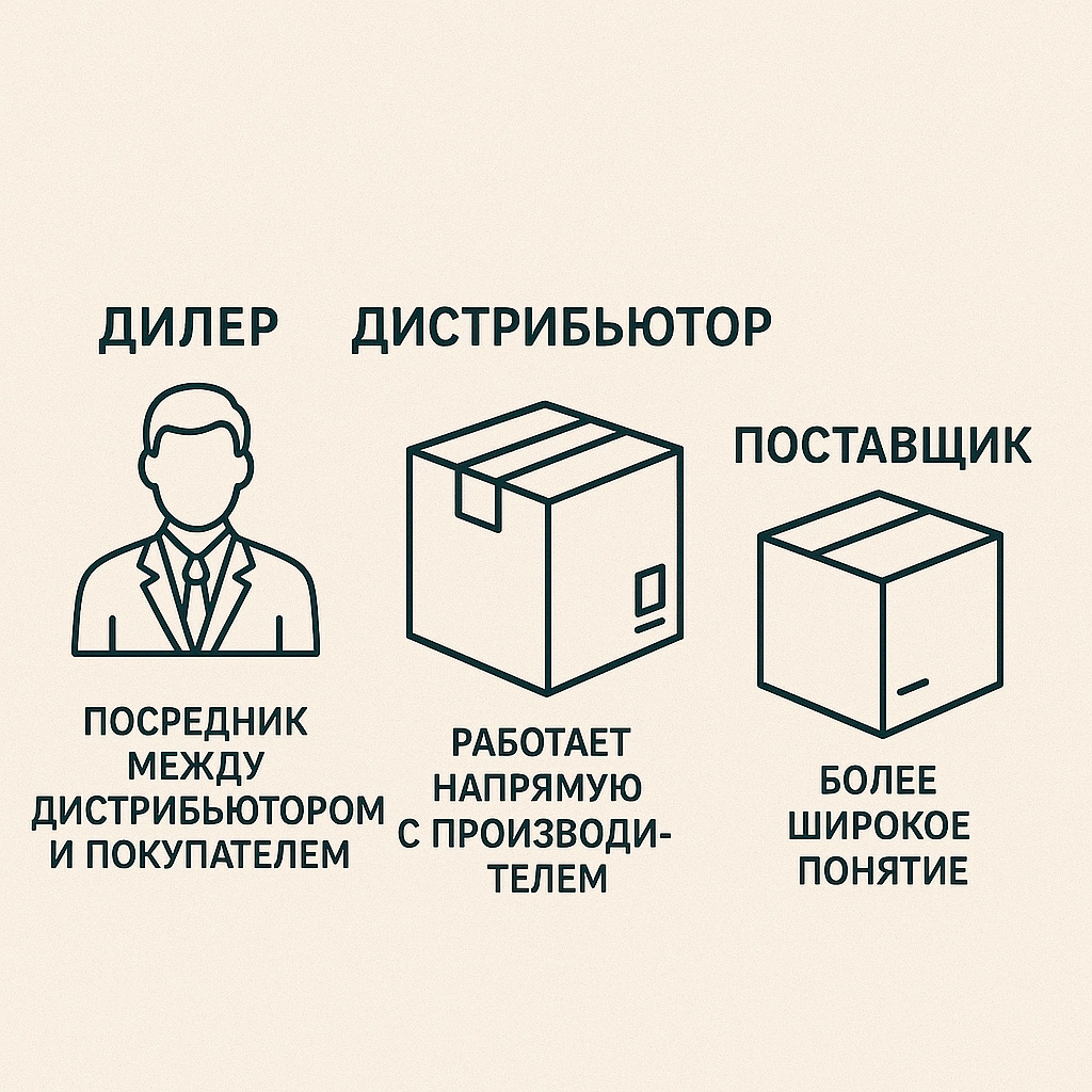 чем отличается дилер от дистрибьютора и от поставщика