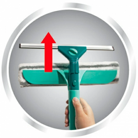 Щётка для мытья окон с губкой и телескопической ручкой Leifheit Basic Wet & Dry (100-155см) фото 5