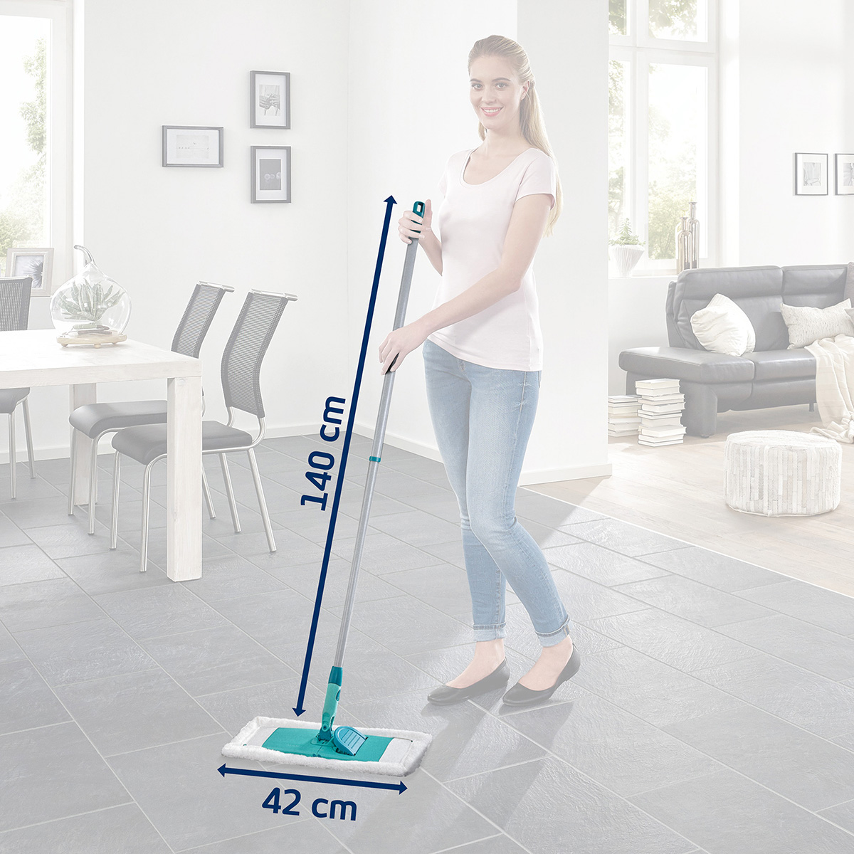 Швабра с телескопической ручкой для влажной уборки Leifheit Classic XL фото 4
