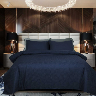 Комплект постельного белья 1,5-спальный Pappel Jacquard Blue rhombus