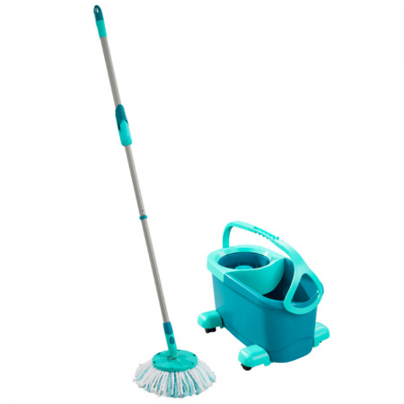 Набор для уборки Leifheit Clean Twist швабра и ведро с отжимом на колесиках фото 1