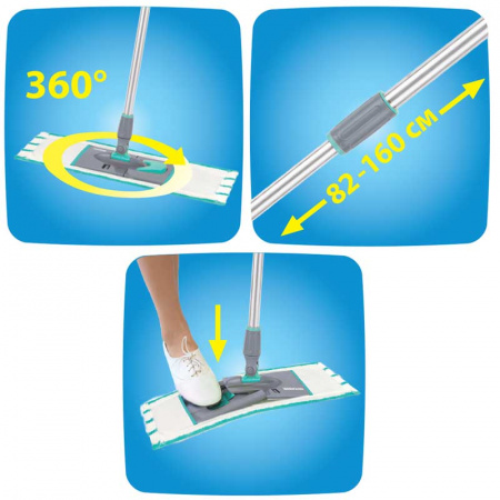 Швабра Hausmann Professional для влажной уборки пола с телескопической ручкой фото 6