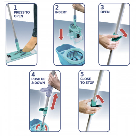 Комплект для влажной уборки Leifheit Clean Twist M Ergo швабра и ведро фото 10